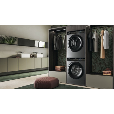 Haier Сушильна машина тепловий насос, 9кг, A+++, 59,5см, дисплей, пара, cріблястий