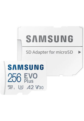 Samsung Мапа пам'яті Samsung microSD 256GB C10 UHS-I R130MB/s Evo Plus + SD