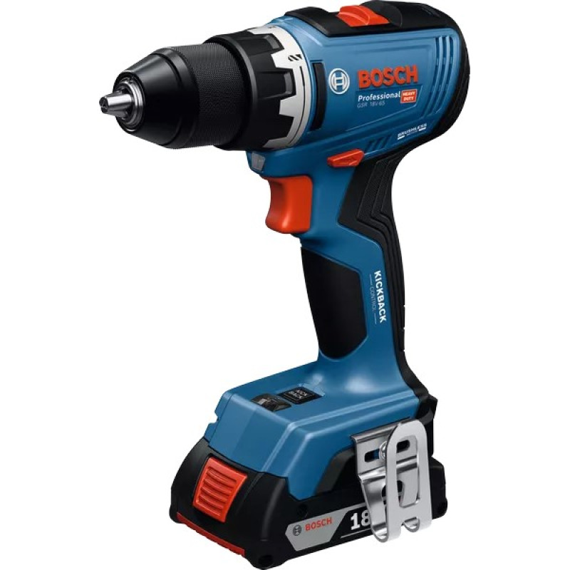 Bosch Шурупокрут-дриль акумуляторний GSR 18V-65 18В 31·63Нм 0-550·0-2100об·хв 1.06кг