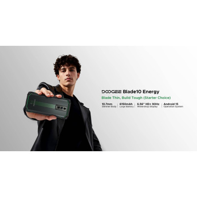 Doogee Смартфон Blade 10 Energy 6.56" 4/128ГБ, 2SIM, 6150мА•рік, зелений