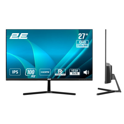 2E Монітор 2E 27" H2725B HDMI, DP, ММ, IPS, 2560x1440, 100Hz, FreeSync