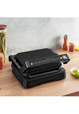 Tefal Гриль прижимний OptiGrill 2в1 Black, 2100Вт, темп. режимів-4, з`ємні пластини, метал, чорний