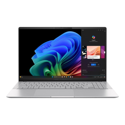 ASUS Ноутбук Vivobook S 15 S5507QA-MA058X 15.6" 3K OLED, Qualcomm X1E-78-10, 32GB, F1TB, UMA, Win11P, Сріблястий