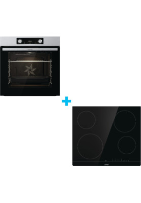 Gorenje Комплект (духовка + поверхня склокераміка BO6737E02X-нерж + ECT41SC-чорна), 738881