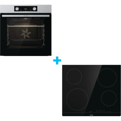 Gorenje Комплект (духовка + поверхня склокераміка BO6737E02X-нерж + ECT41SC-чорна), 738881