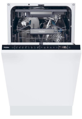 Haier Посудомийна машина Haier вбудована, 10компл., A+++, 45см, дисплей, інвертор, 3й кошик, білий