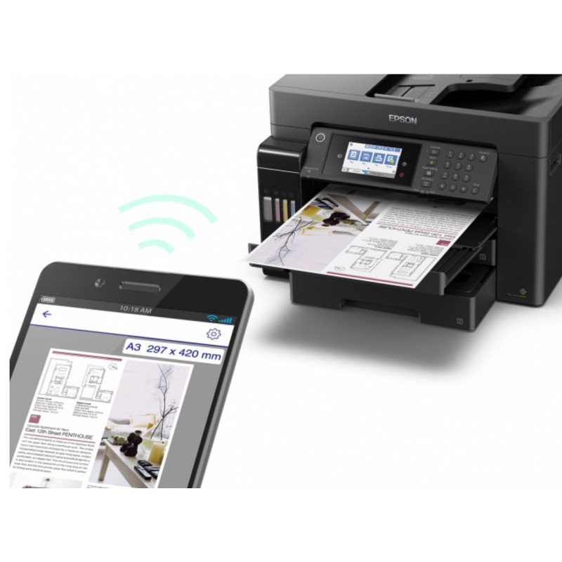 Epson БФП ink color A3 EcoTank L15160 32_32 ppm Fax ADF Duplex USB Ethernet Wi-Fi 4 inks Pigment