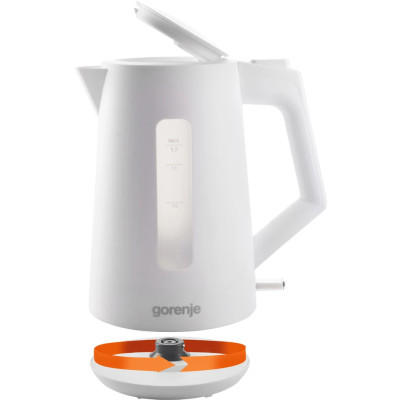 Gorenje Електрочайник 1.7л, Strix контроль, білий матовий