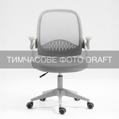 2E Крісло 2E OC100, тканина, фіксовані підлокітники, світло-сірий