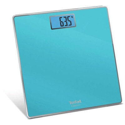 Tefal Ваги підлогові Classic, 160кг, AAAx2 в комплекті, скло, блакитний