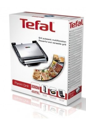 Tefal Гриль прижимний PaniniGrill 2000Вт, темп. режимів-1, метал