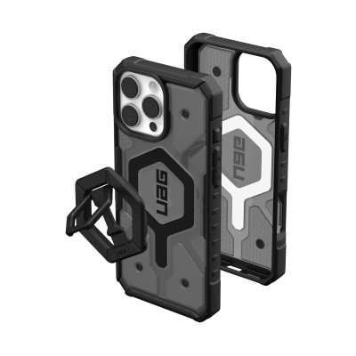 UAG Чохол+магнітне кільце-тримач для iPhone 16 Pro Max, Pathfinder Clear Magsafe, Ash/Black Stand
