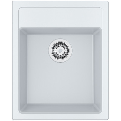 Franke Мийка кухонна Sirius, тектонайт, прямокутник, з крилом, 430х530х200мм, чаша - 1, накладна, SID 610-40, білий