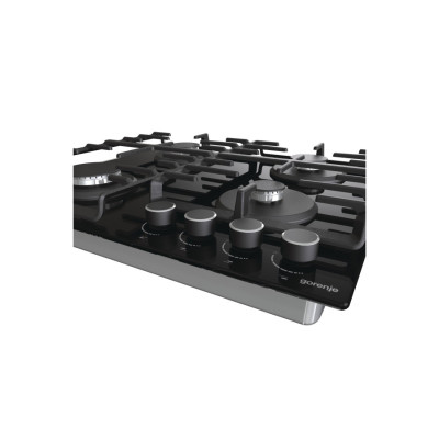 Gorenje Варильна поверхня газова на склі, 60см, чавун, чорний Gorenje Варильна поверхня газова на склі, 60см, чавун, чорний