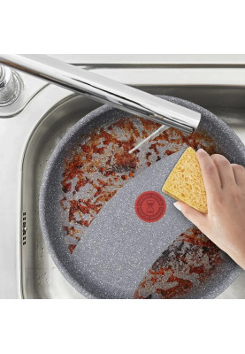 Tefal Сковорода ВОК Hard Stone,28см, алюміній, бакеліт, сірий