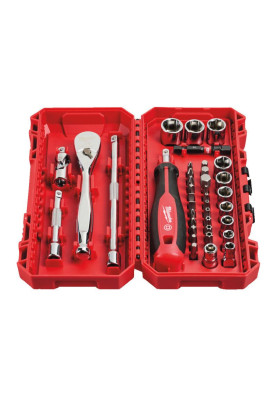 Milwaukee Набір торцевих головок та біт, 1/4", з тріскачкою, 38шт
