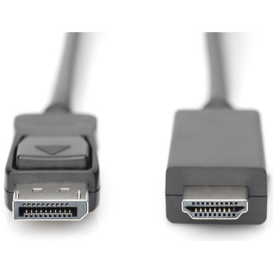 Digitus Кабель DisplayPort > HDMI (M/M), 2м, чорний