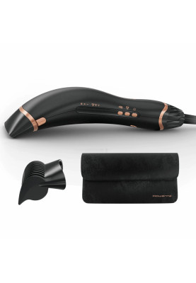 Rowenta Фен Ultimate Experience Air Motion, 1300Вт, 3 режими, насадка-гребінець, кейс для зберігання, іоніз-я, хол. обдув, чорний