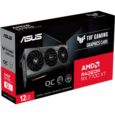 ASUS Вiдеокарта Radeon RX 7700 XT 12GB GDDR6 TUF OC TUF-RX7700XT-O12G-GAMING