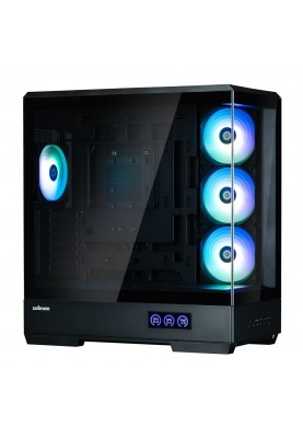 Zalman Корпус P50 DS без БР, 2xUSB3.0, 1xUSBType-C, 4x120мм ARGB, VGA 435мм, LCS ready, TG Side Panel, ATX, чорний