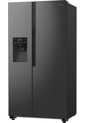 Gorenje Холодильник SBS, 179х70х92см, 2 двері, 376(190)л, А++, NF+, Інв., Зона св-ті, диспенсер, генератор льоду, Зовн. Диспл, чорний