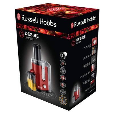 Russell Hobbs Соковитискач Desire відцентрований 550Вт, чаша-0.75л, жмих-2л, пластик, червоно-чорний