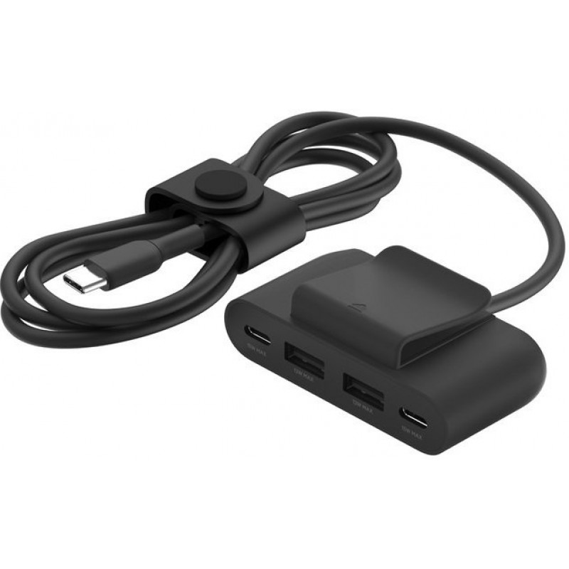 Belkin Адаптер 2хUSB-C/2хUSB-A, 2м, чорний