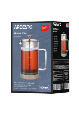 ARDESTO Френч-прес Gemini, 800 мл, нержавіюча сталь, скло