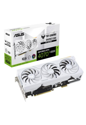 ASUS Відеокарта GeForce RTX 4070 Ti SUPER 16GB GDDR6X TUF-RTX4070TIS-16G-BTF-WHITE білий