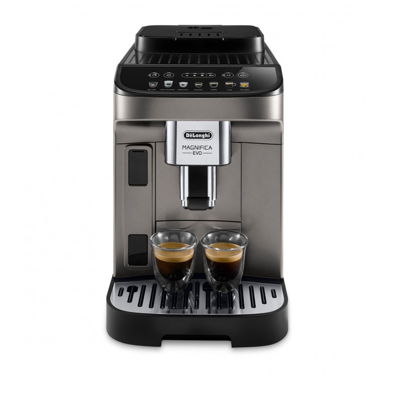 Delonghi Кавомашина Magnifica Evo, 1.8л, зерно+мелена, автомат.капуч, дисплей, авторецептів -7, графіт