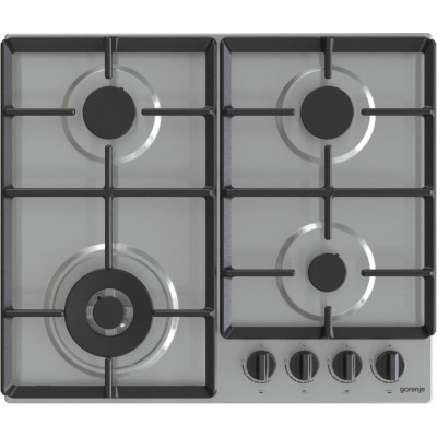 Gorenje Варильна поверхня газова, 60см, чугун, конфорка Wok, нерж