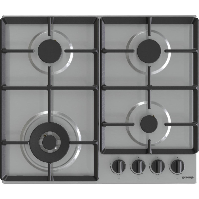 Gorenje Варильна поверхня газова, 60см, чавун, конфорка Wok, нерж