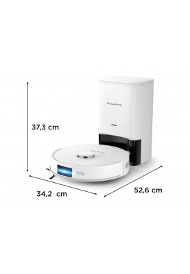 Rowenta Робот-пилосос миючий X-Plorer Serie 140+ Total Care, 5000ПаВт, h=9.5см, 0.29л, конт пил -0.28л, вода - вологе прибирання, автон. робота до 120хв, самоочистка, білий