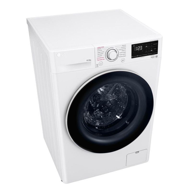 LG Пральна машина фронтальна, 10,5кг, 1400, A+++, 57см, дисплей, пара, інвертор, білий