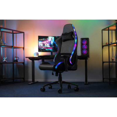 2E Gaming Крісло OGAMA II RGB, ПУ шкіра, 3D-Armrests, чорний