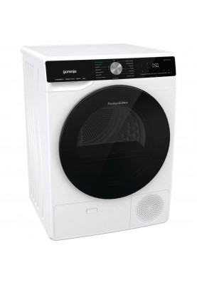 Gorenje Сушильна машина тепловий насос, 9кг, A++, 60см, дисплей, 15 програм, підсвітка барабану, білий