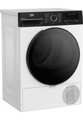 Beko Сушильна машина тепловий насос, 8кг, A++, 60см, дисплей, підсвітка барабану, пар, білий