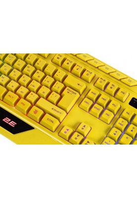 2E Gaming Клавіатура мембранна KG315 110key, USB-A, EN/UA, RGB, жовтий