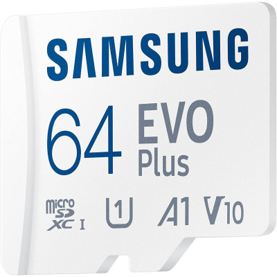 Samsung Мапа пам'яті microSDHC 64GB C10 UHS-I R100MB/s Evo Plus + SD