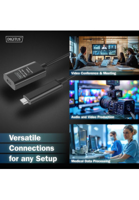 Digitus Подовжувач DIGITUS USB 3.2 Gen2 Active Cable 10G, C/M-C/F, 5м, чорний
