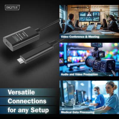 Digitus Подовжувач DIGITUS USB 3.2 Gen2 Active Cable 10G, C/M-C/F, 5м, чорний