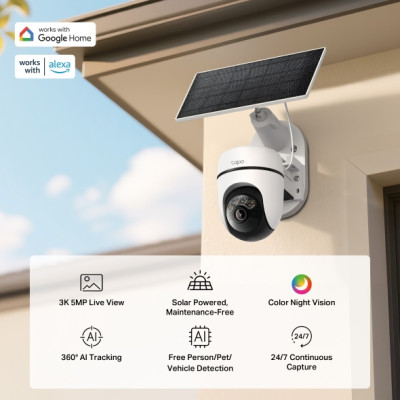 TP-Link Комплект розумної бездротової камери TAPO C630 KIT 3K та сонячної панелі