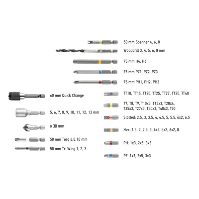 Graphite Шурупокрут-дриль акумуляторний Energy+, 18В 2х2.0А•год, 44Нм, 0-1250об•хв, набір 109шт приладдя, кейс, 7.35кг
