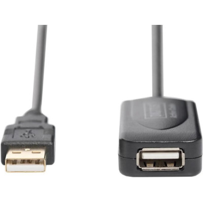 Digitus Підовжувач USB 2.0 Active Cable, A/MA/F, 5м, чорний