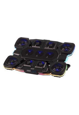 2E Gaming Підставка для ноутбука CPG-011, до 17.3", 1xUSB-A, 1xUSB-C, LCD, RGB, чорний