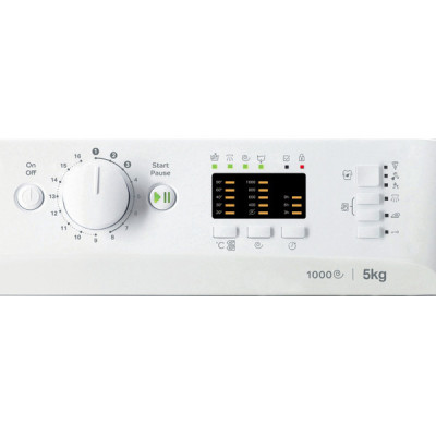 Indesit Пральна машина Indesit фронтальна, 5кг, 1000, A++, 43см, білий Indesit Пральна машина Indesit фронтальна, 5кг, 1000, A++, 43см, білий