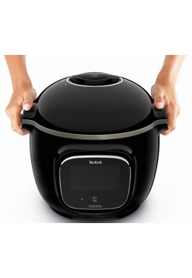 Tefal Мультиварка скороварка Cook4me Touch, 1600Вт, чаша-6л, сенсорне керування, 13 програм, управл. смартф., метал, пластик, чорний