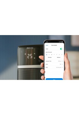 Philips Тепловентилятор 5000 Series, 20м2, 2000Вт, електр. упр-ня, 58 х 19.6 х 21.2см, керамічний, дисплей, Wi-Fi, чорний