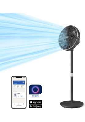 Philips Вентилятор Philips підлоговий Series 3000, 40см, 48Вт, керування через смартфон, регулювання висоти, чорний