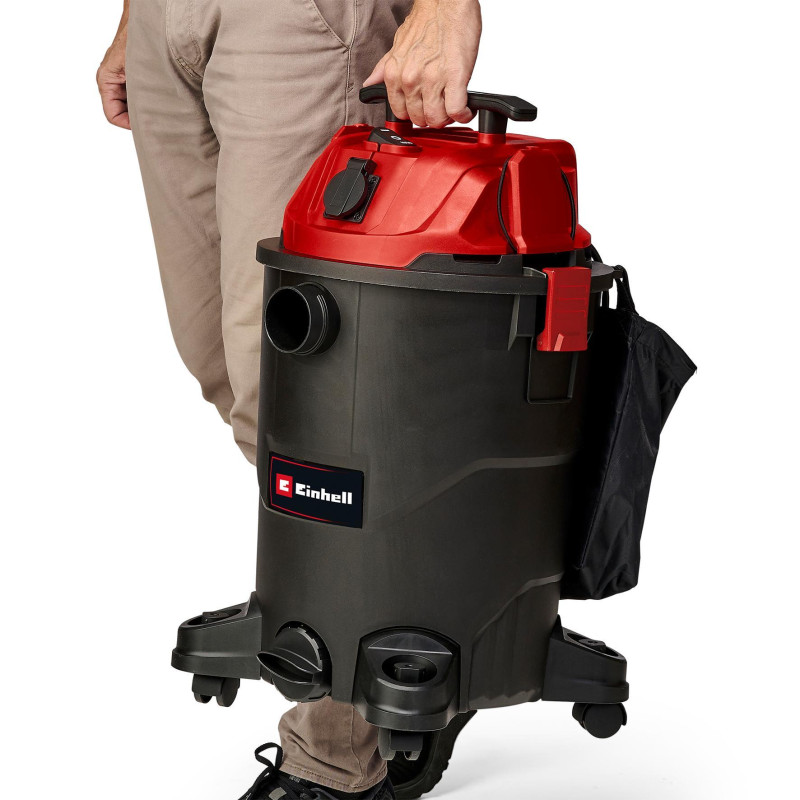 Einhell Пилосос професійний 1930 А, 1500 Вт, пластик 30 л, 190 мбар, шланг 2.5 м, кабель 3 м, розетка 2 кВт, 4.7 кг